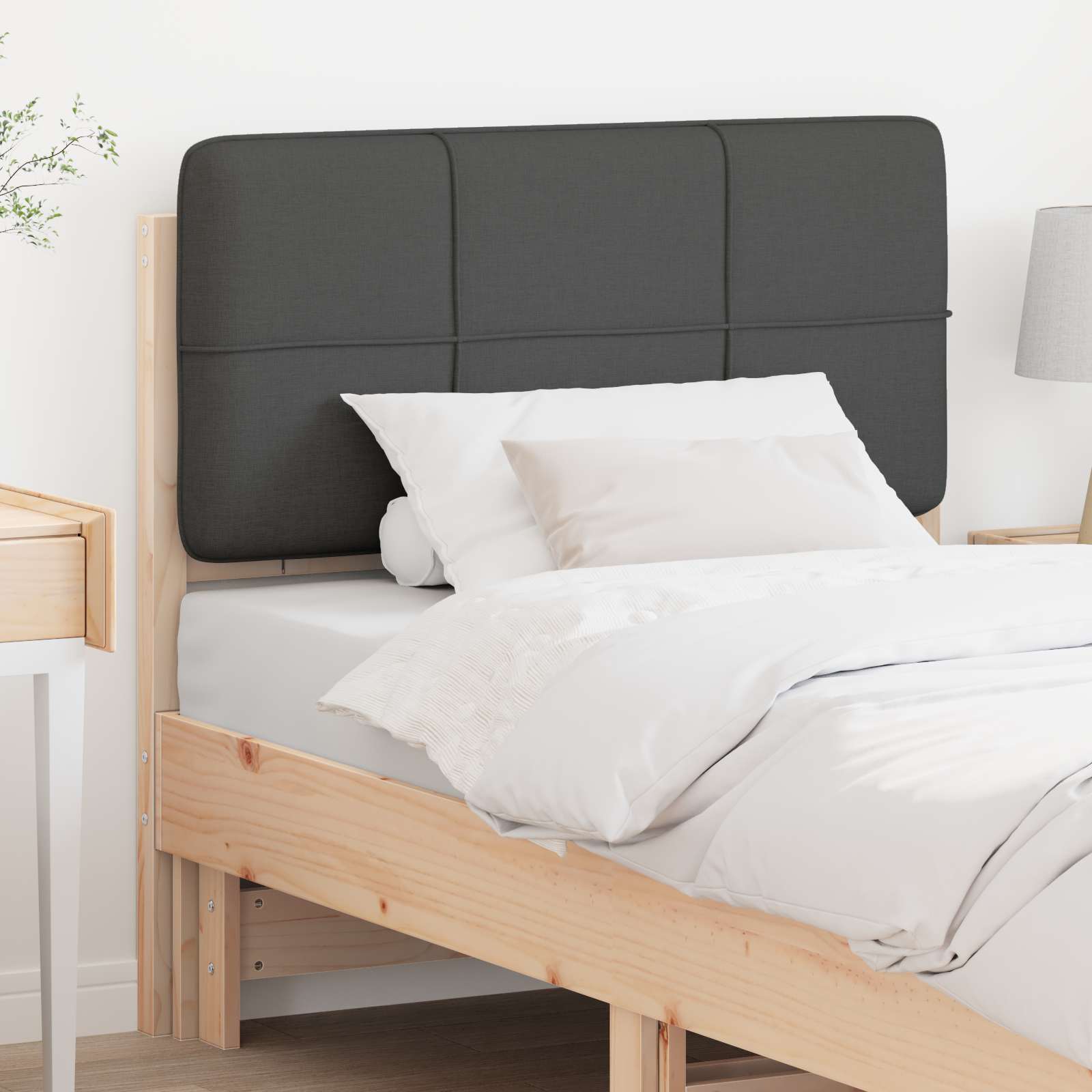 Gepolstertes Kopfteil mit Kopfteil Braun und Dunkelgrau 90 cm