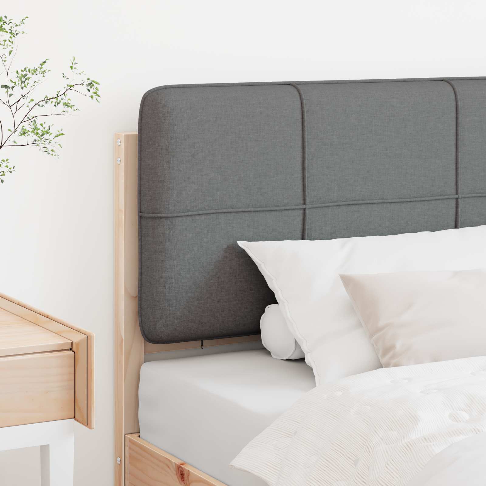 Gepolstertes Kopfteil mit Kopfteil Braun und Hellgrau 75 cm
