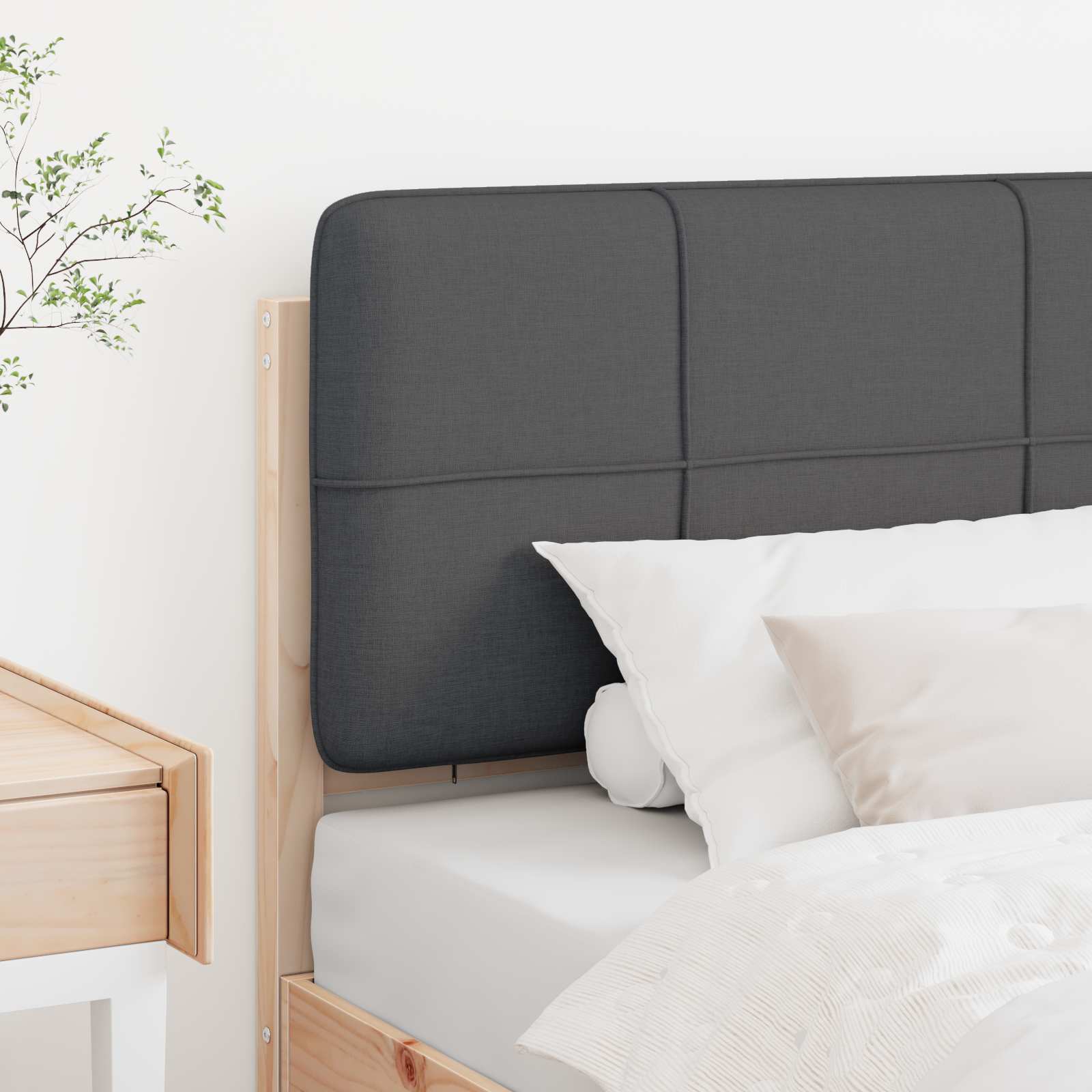Gepolstertes Kopfteil mit Kopfteil Braun und Dunkelgrau 75 cm
