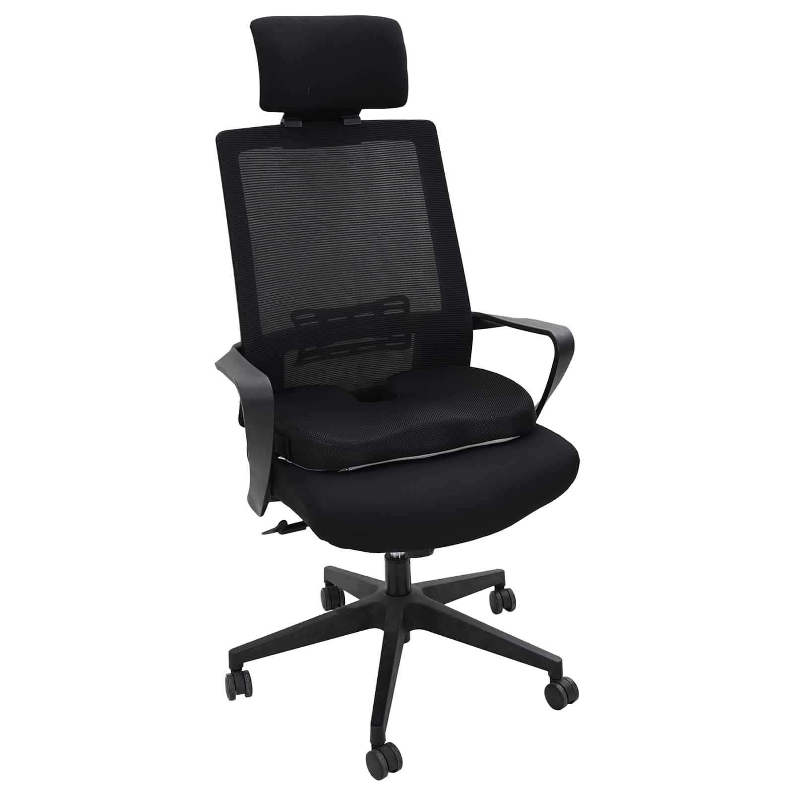 Sitzkissen Einfarbig Schwarz 47 x 36,5 x 8 cm Viscoschaum