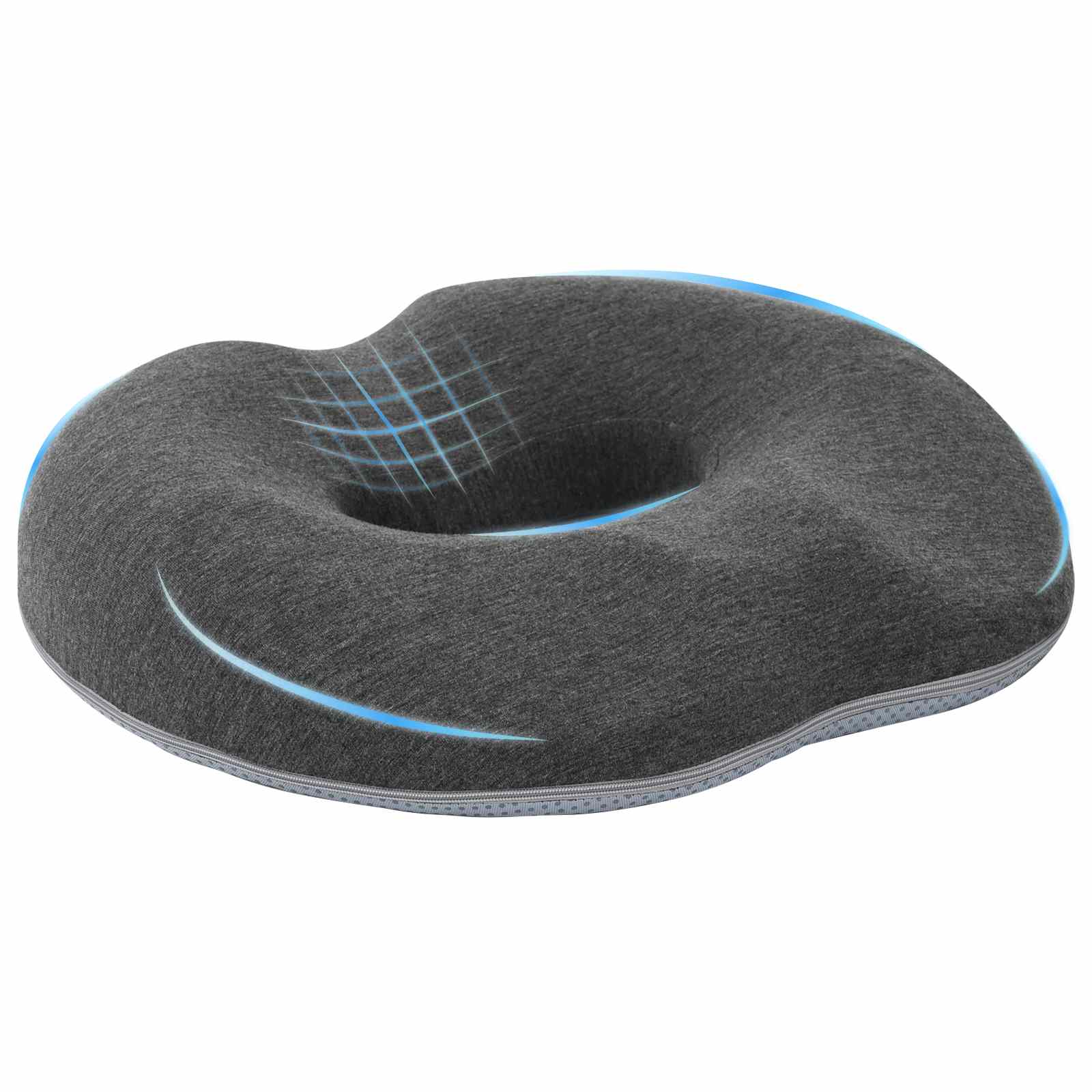 Sitzkissen Einfarbig Dunkelgrau 42 x 36,5 x 8 cm Viscoschaum