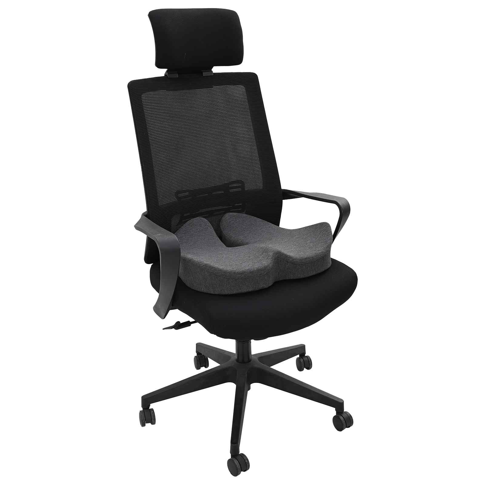 Sitzkissen Einfarbig Dunkelgrau 50 x 43 x 10 cm Viscoschaum