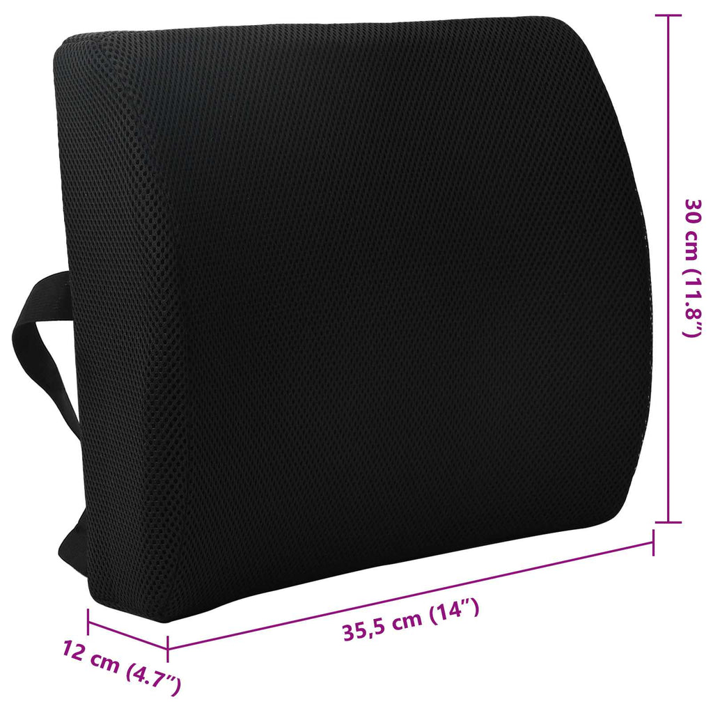 Rückenkissen Schwarz Viscoschaum 35,5 x 30 x 12 cm