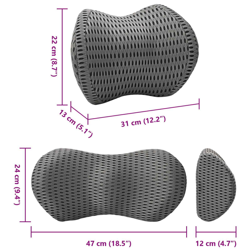 Nackenkissen, Rückenkissen Grau Viscoschaum 47 x 24 x 12 cm