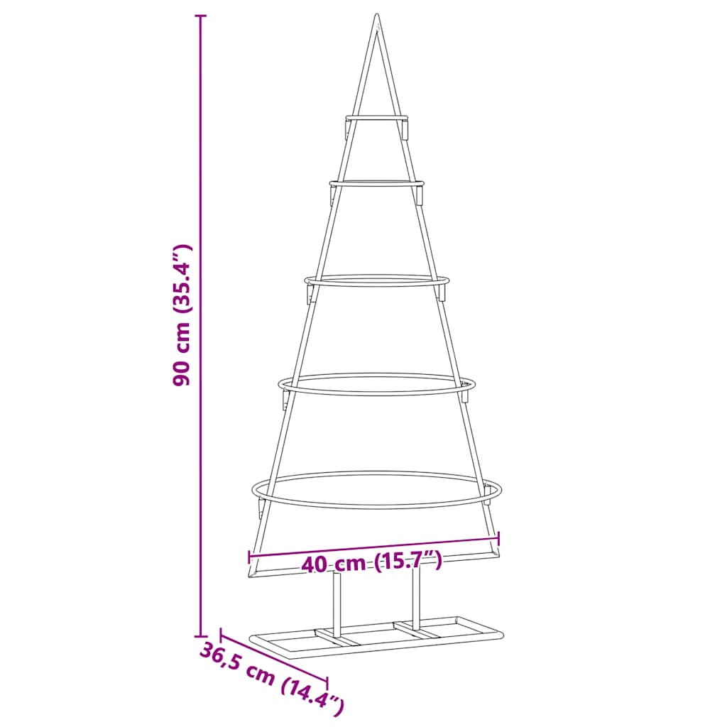 Metall Weihnachtsbaum Gold 90 cm Pulverbeschichteter Stahl