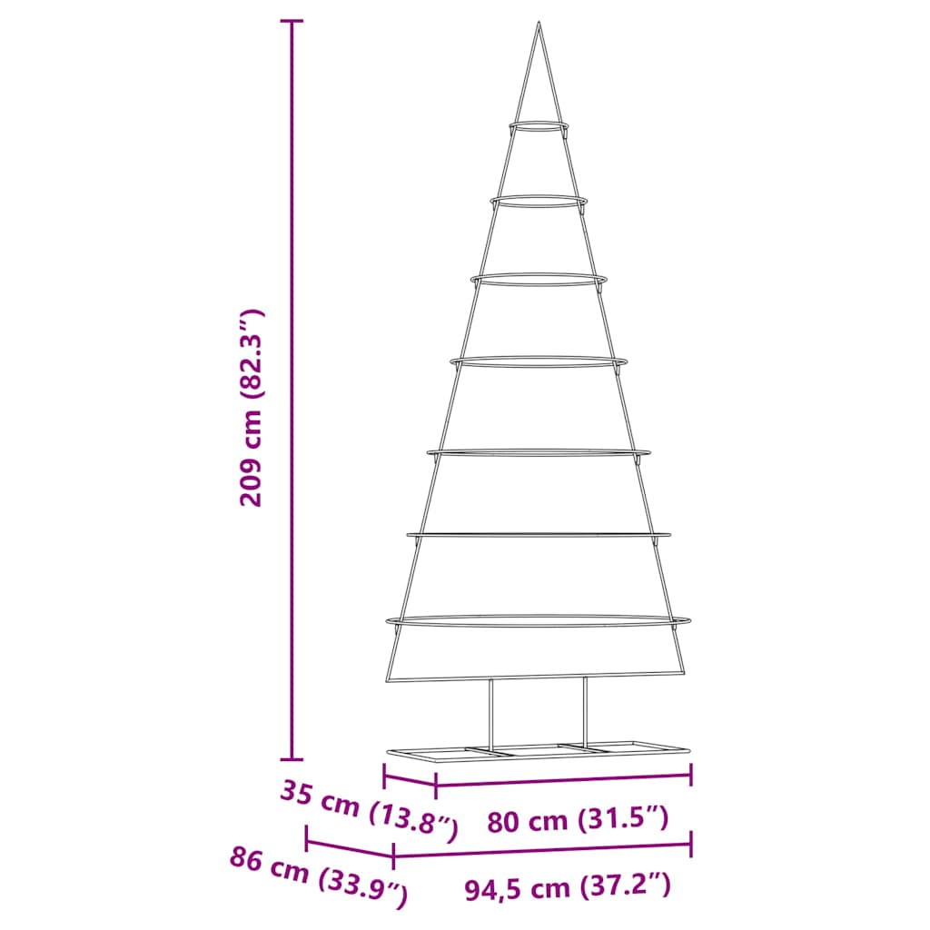 Metall Weihnachtsbaum Gold 209 cm Pulverbeschichteter Stahl