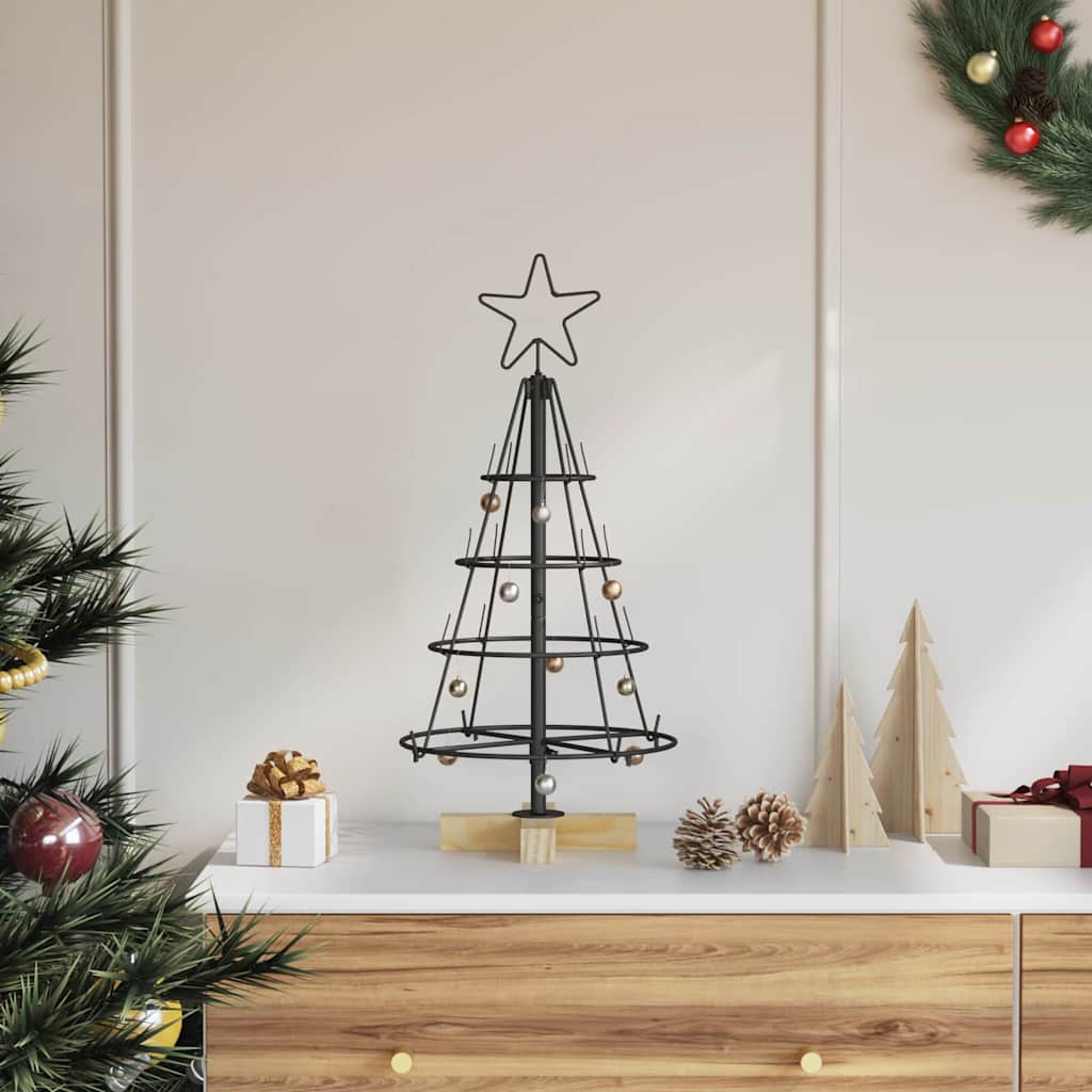 Weihnachtsdeko mit Ständer Schwarz 60 cm Stahl