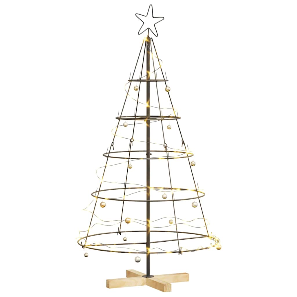 Weihnachtsdeko mit Ständer Schwarz 126 cm Stahl