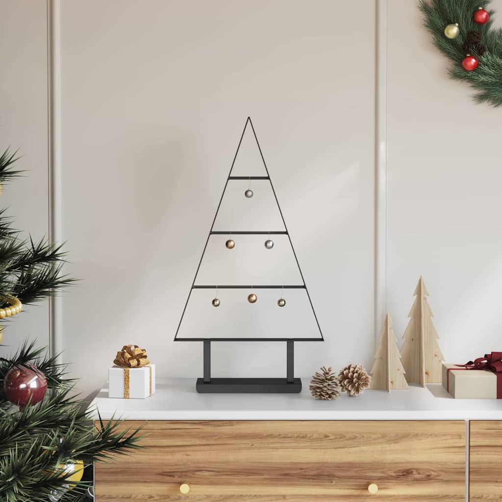 Metall Weihnachtsbaum mit Ständer Schwarz 60 cm Stahl