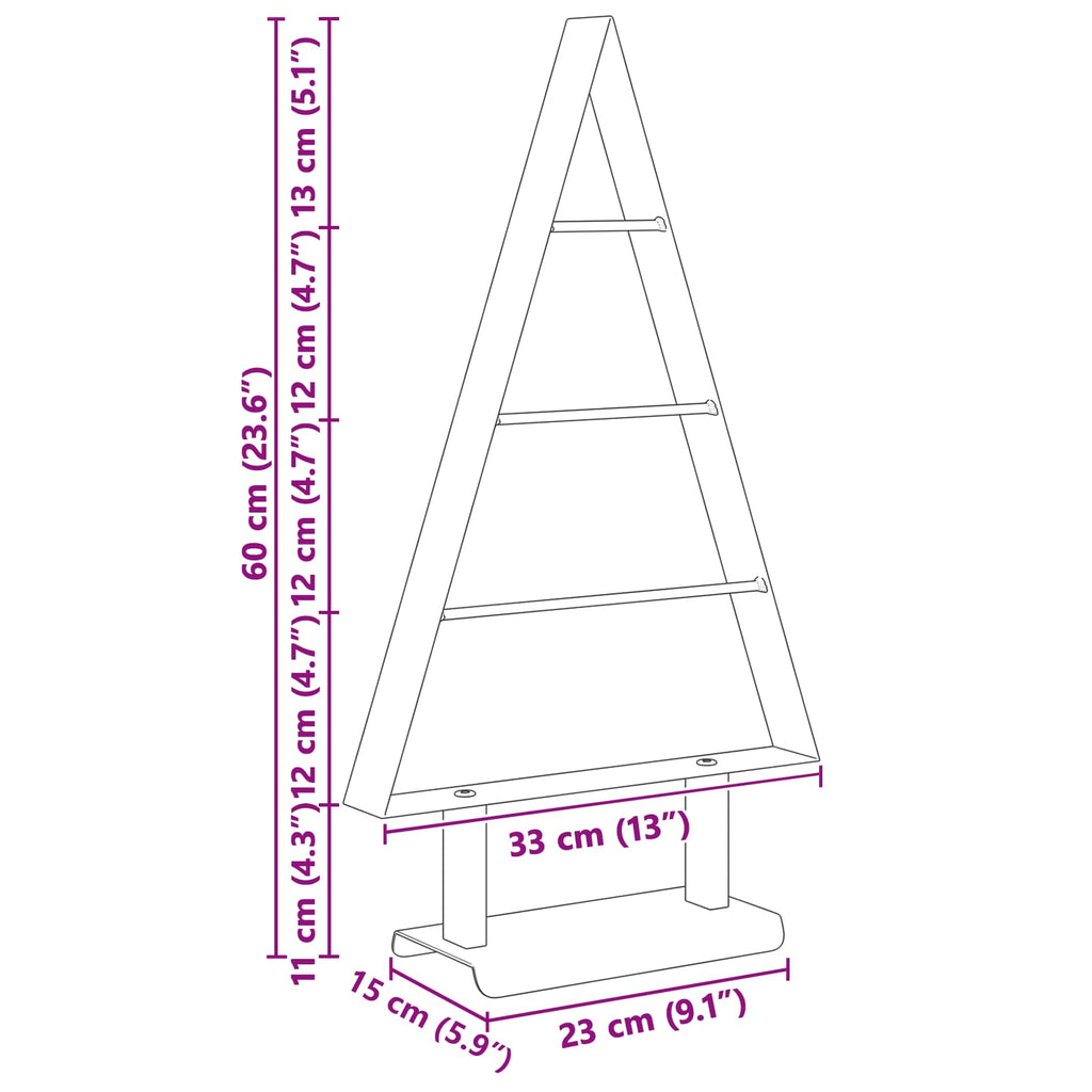 Metall Weihnachtsbaum mit Ständer Schwarz 60 cm Stahl