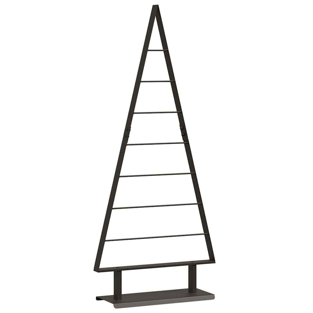 Metall Weihnachtsbaum mit Ständer Schwarz 125,5 cm Stahl