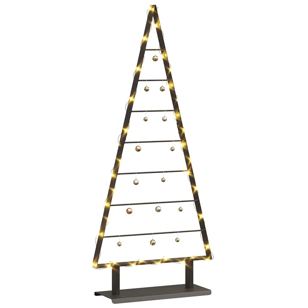 Metall Weihnachtsbaum mit Ständer Schwarz 125,5 cm Stahl