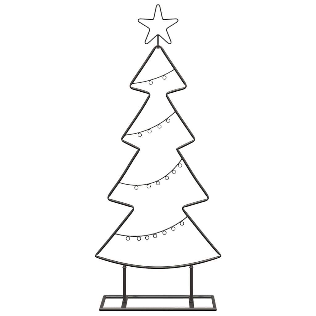 Metall Weihnachtsbaum mit Ständer Schwarz 90,5 cm Stahl