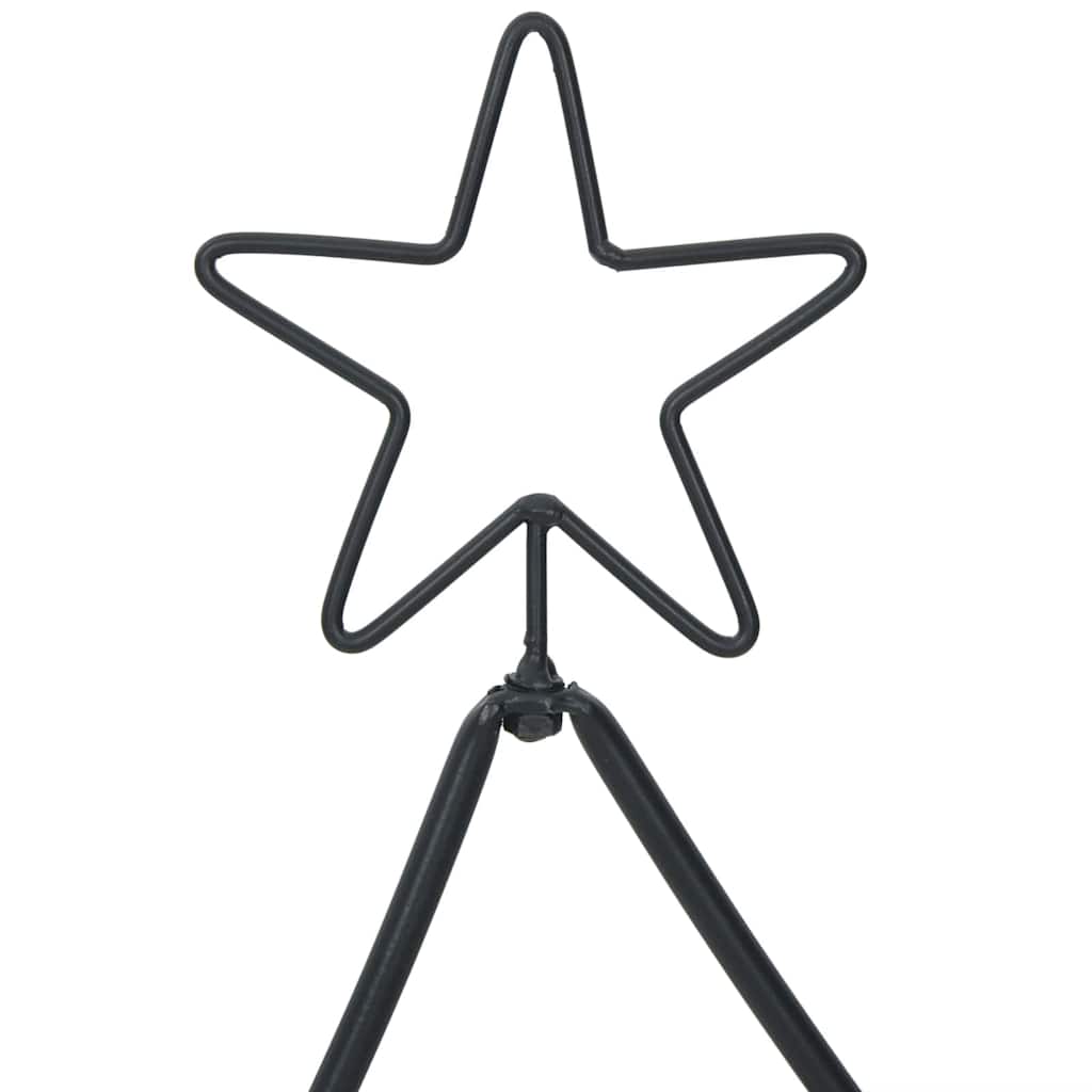 Metall Weihnachtsbaum mit Ständer Schwarz 125 cm Stahl