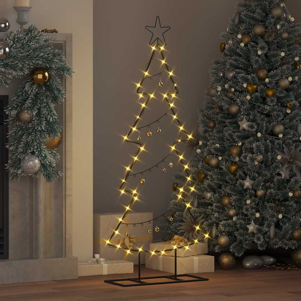 Metall Weihnachtsbaum mit Ständer Schwarz 125 cm Stahl