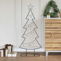Metall Weihnachtsbaum mit Ständer Schwarz 125 cm Stahl