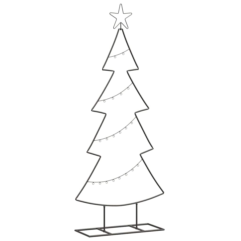 Metall Weihnachtsbaum mit Ständer Schwarz 125 cm Stahl