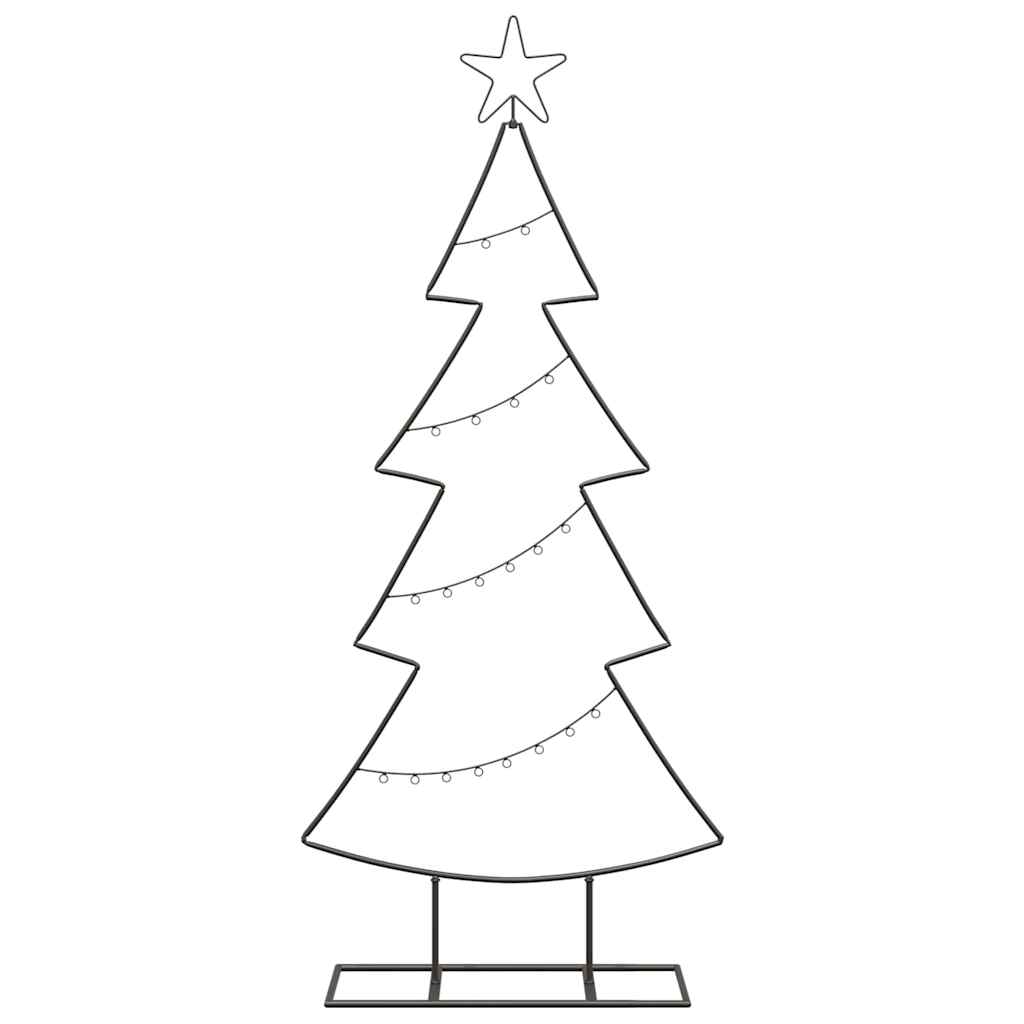 Metall Weihnachtsbaum mit Ständer Schwarz 125 cm Stahl