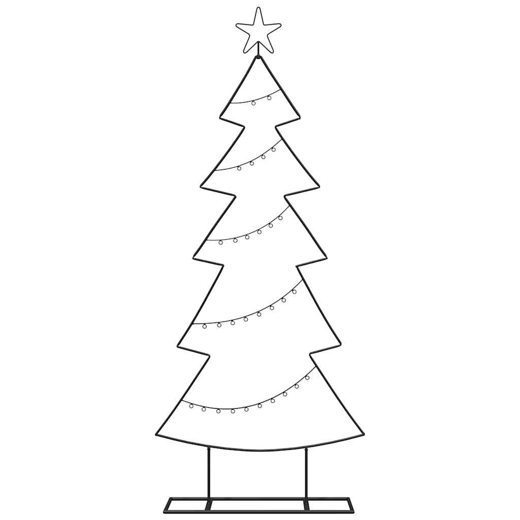 Metall Weihnachtsbaum mit Ständer Schwarz 150 cm Stahl