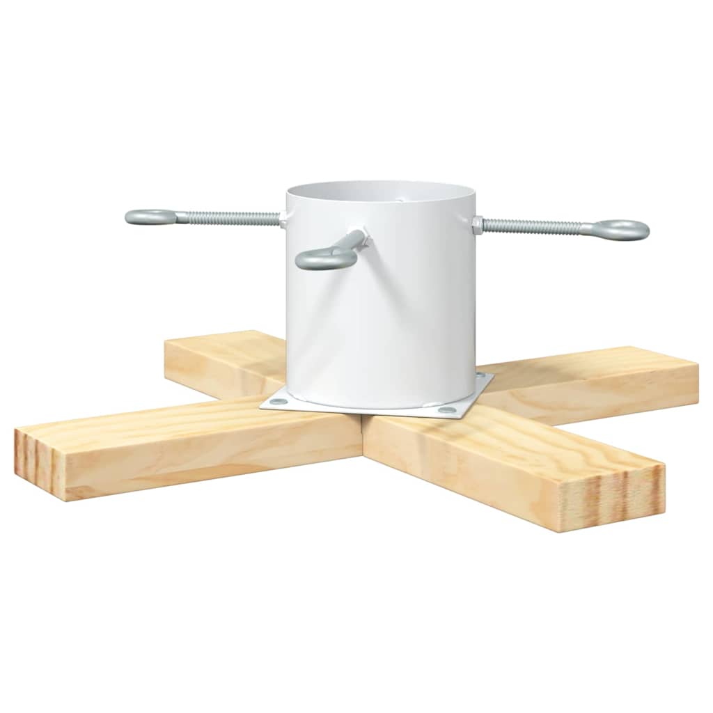 Weihnachtsbaumständer Weiß 50 x 50 x 16 cm Massives Kiefernholz