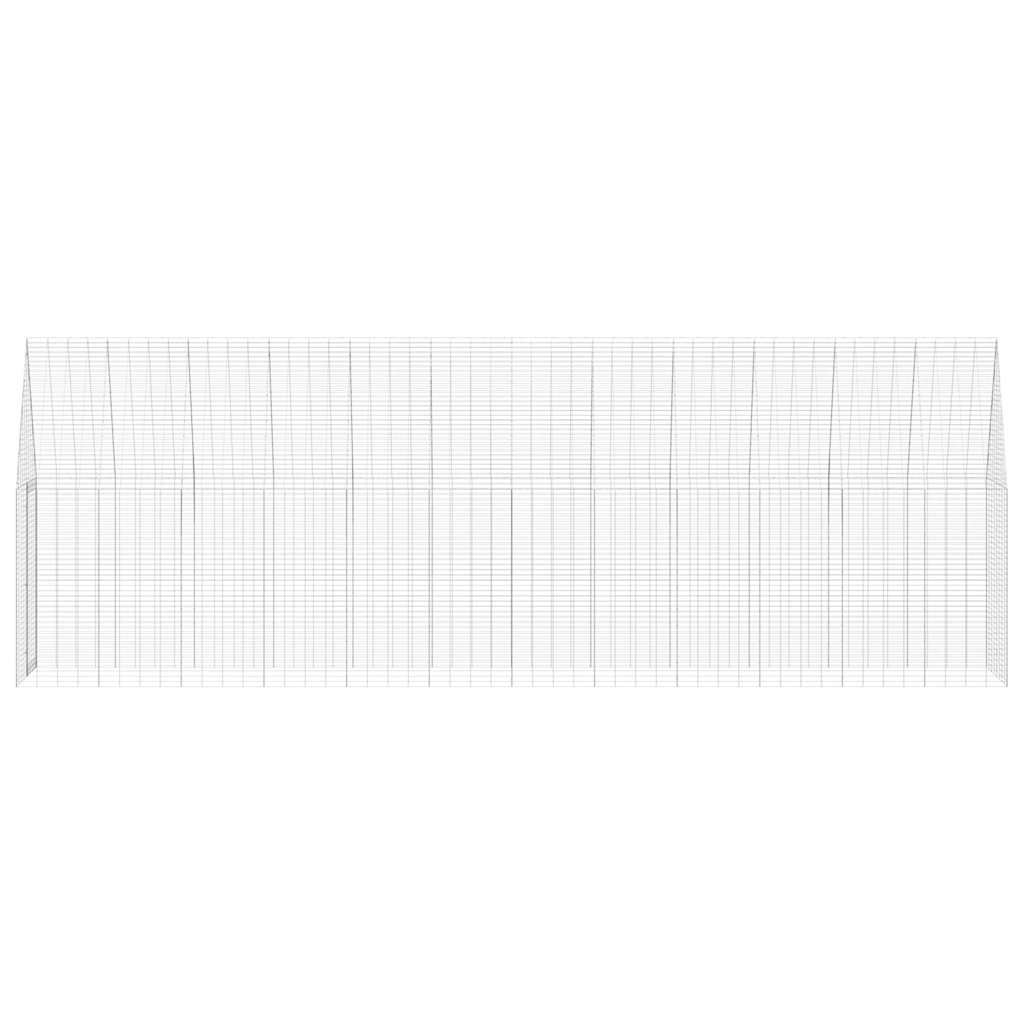 Hühnerkäfig 2 pcs Silber 600 x 100 x 210 cm Verzinkter Stahl