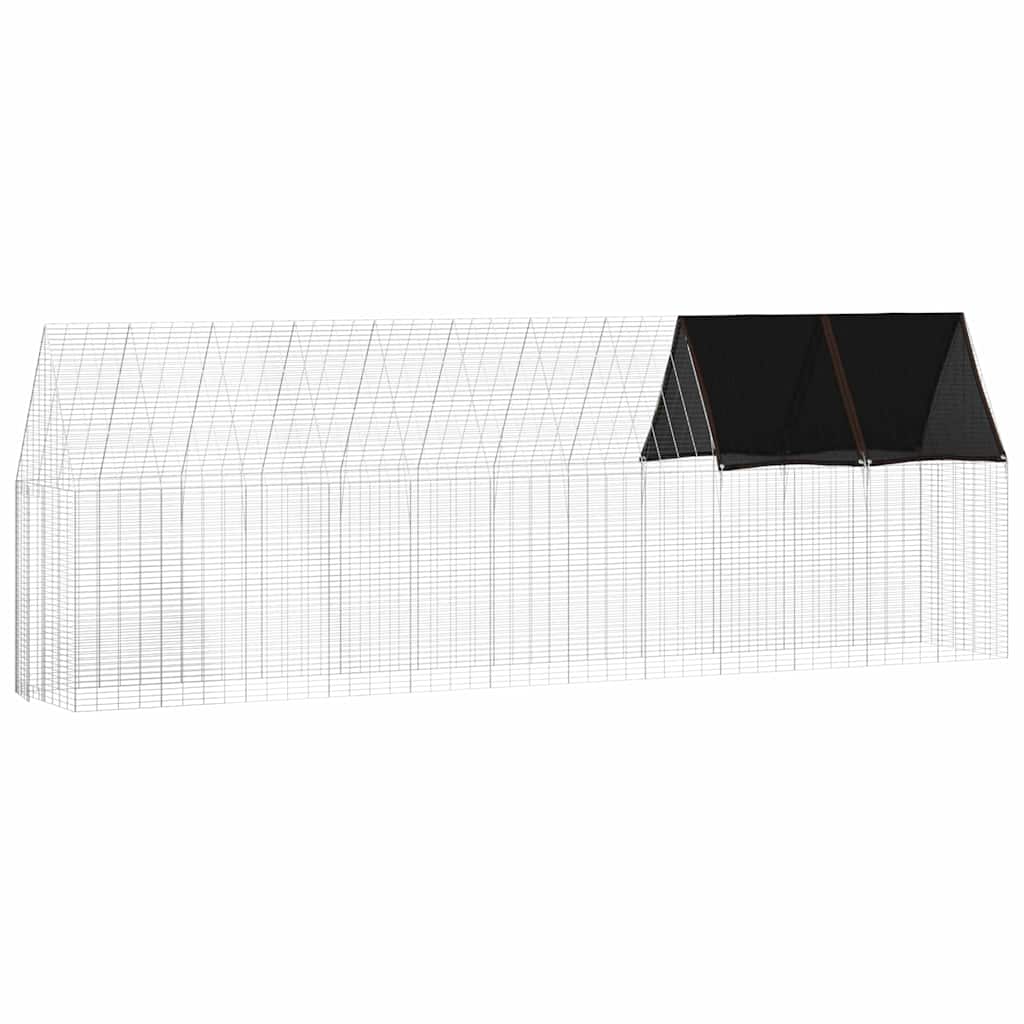Hühnerkäfig 2 pcs Silber 600 x 100 x 210 cm Verzinkter Stahl