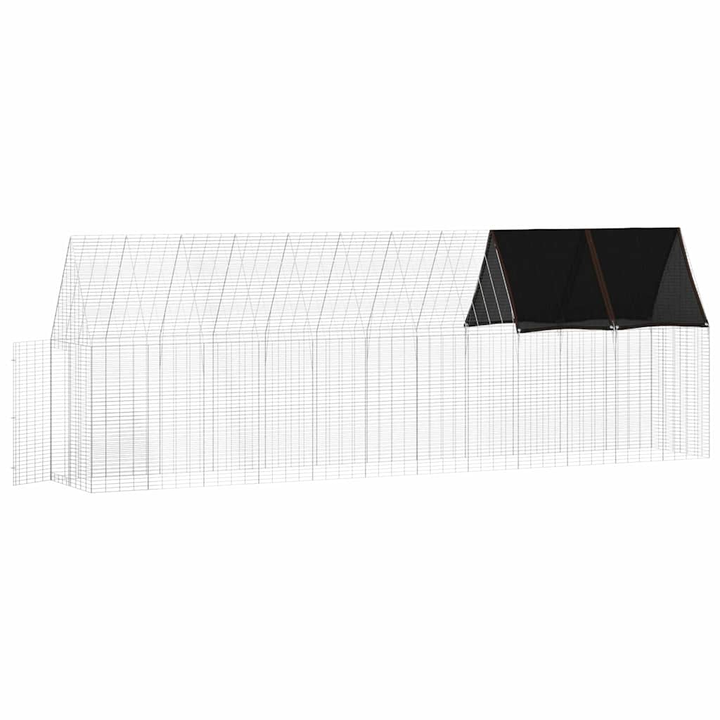 Hühnerkäfig 2 pcs Silber 600 x 100 x 210 cm Verzinkter Stahl