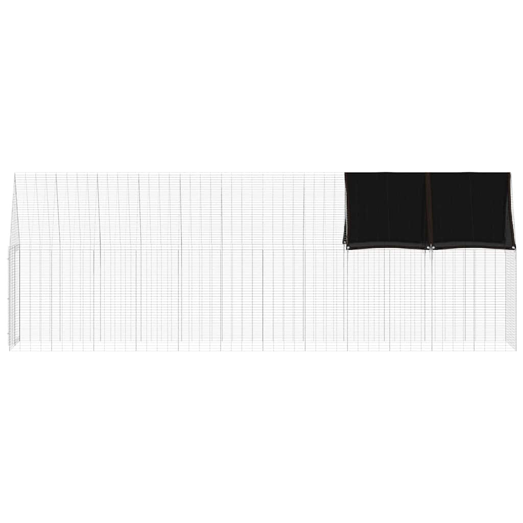 Hühnerkäfig 2 pcs Silber 600 x 100 x 210 cm Verzinkter Stahl