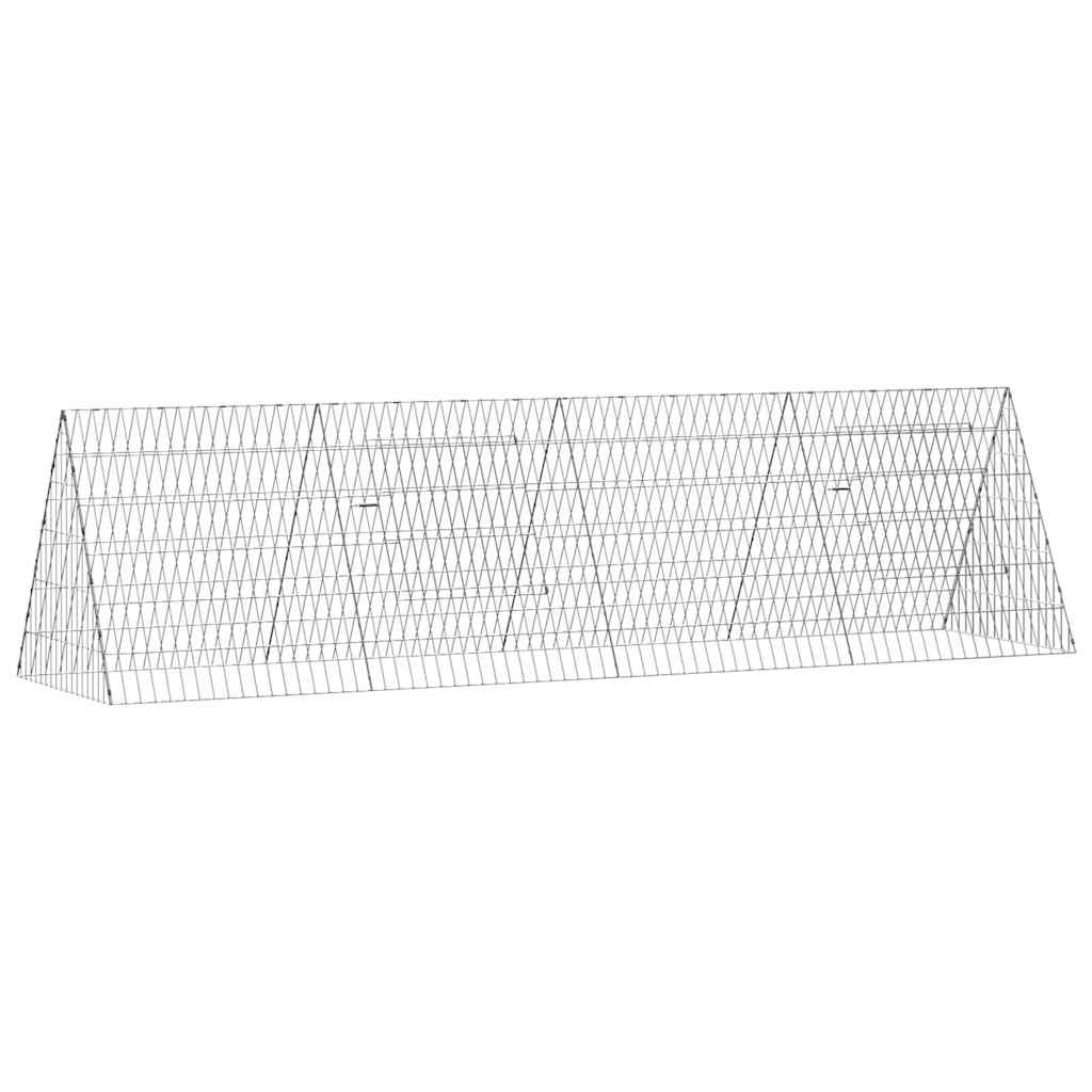 Hühnerkäfig Silber 215 x 55 x 55 cm Verzinkter Stahl