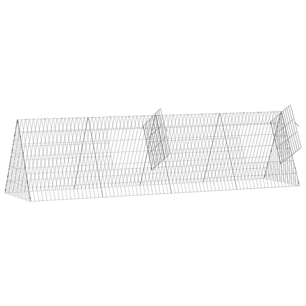 Hühnerkäfig Silber 215 x 55 x 55 cm Verzinkter Stahl