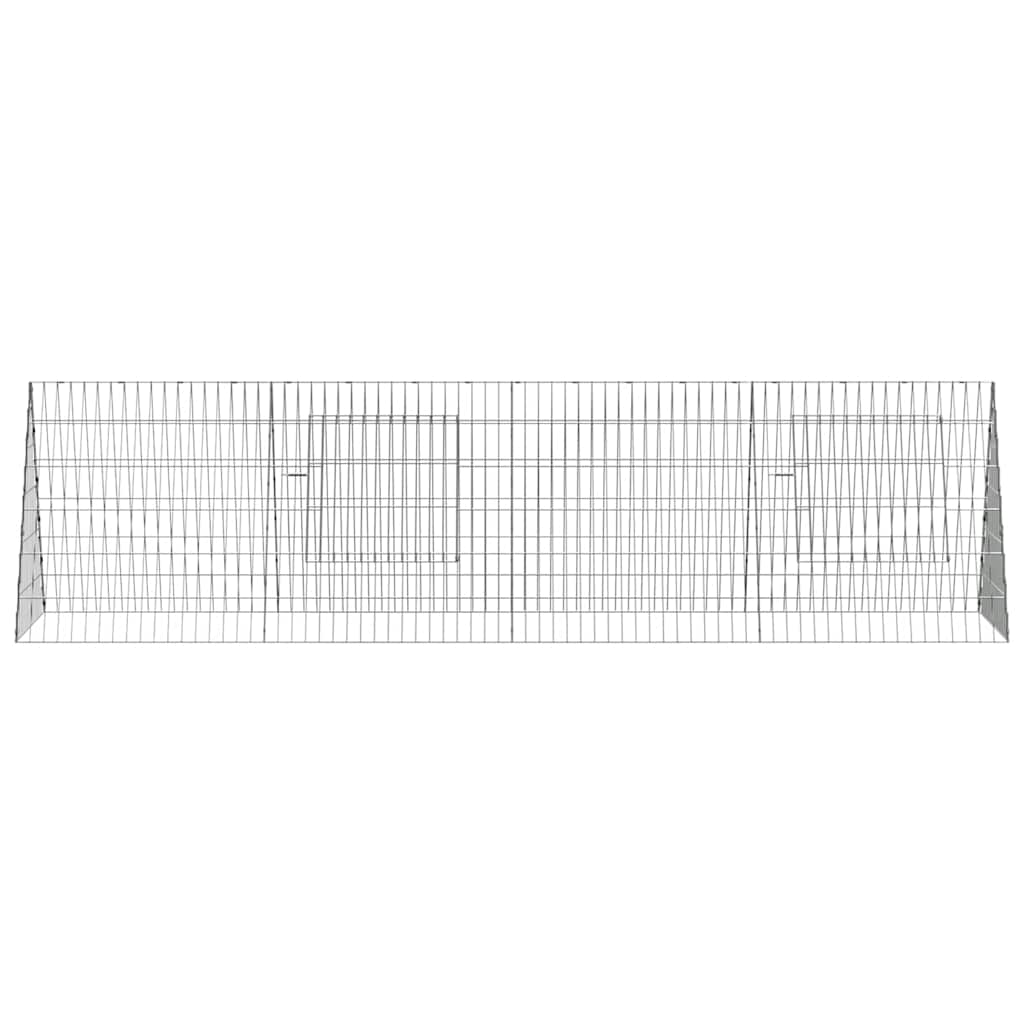 Hühnerkäfig Silber 215 x 55 x 55 cm Verzinkter Stahl