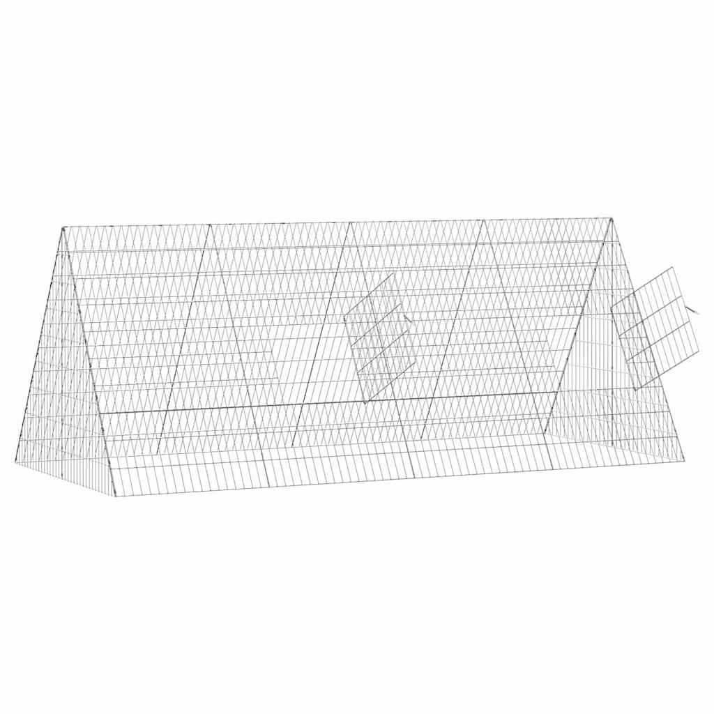 Hühnerkäfig Silber 215 x 100 x 85 cm Verzinkter Stahl