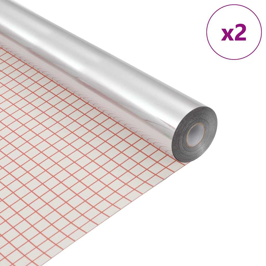Selbstklebende Spiegel-Folie 90 x 150 cm 2 pcs Silber PET
