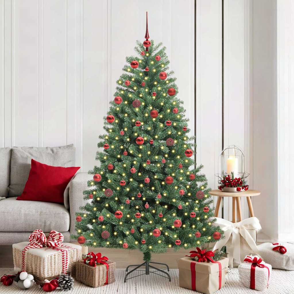 Künstlicher klappbarer Weihnachtsbaum mit 300 LEDs Grün 180 cm