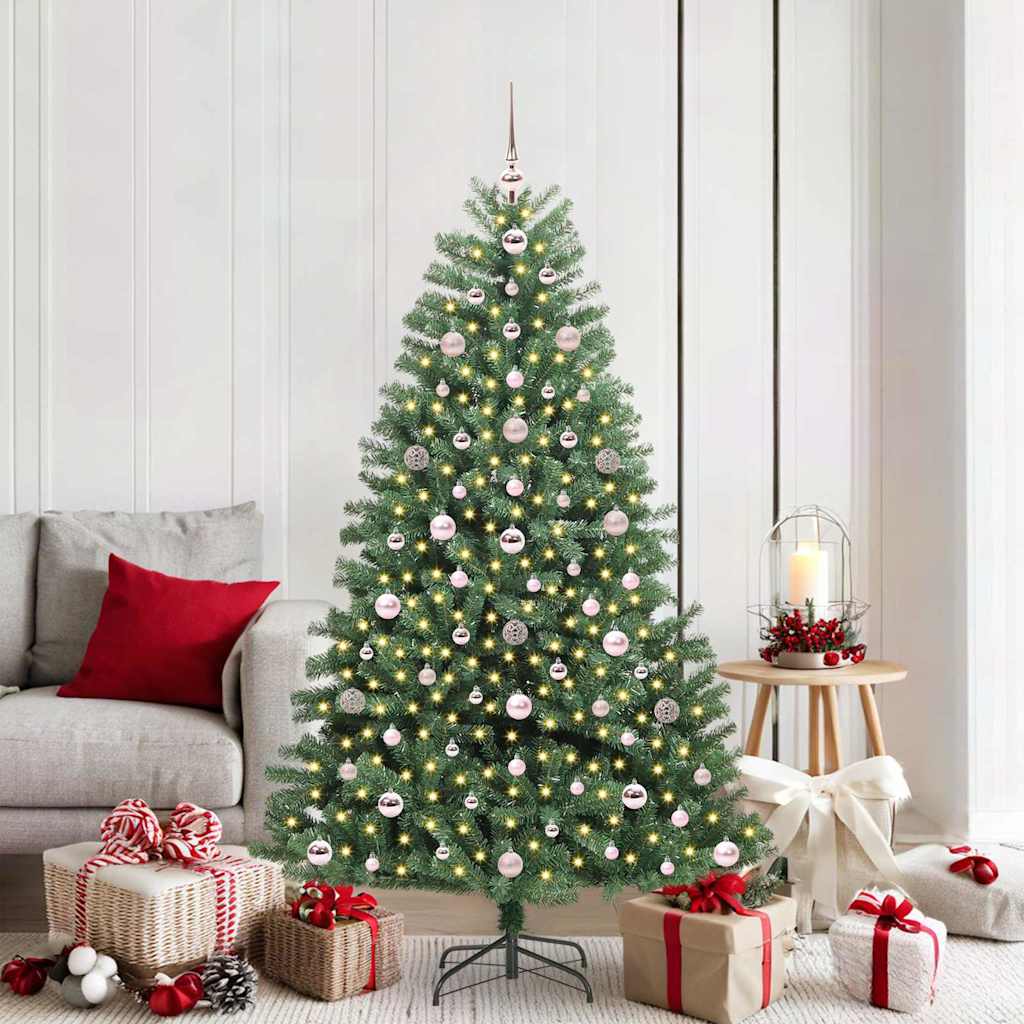 Künstlicher klappbarer Weihnachtsbaum mit 300 LEDs Grün 180 cm