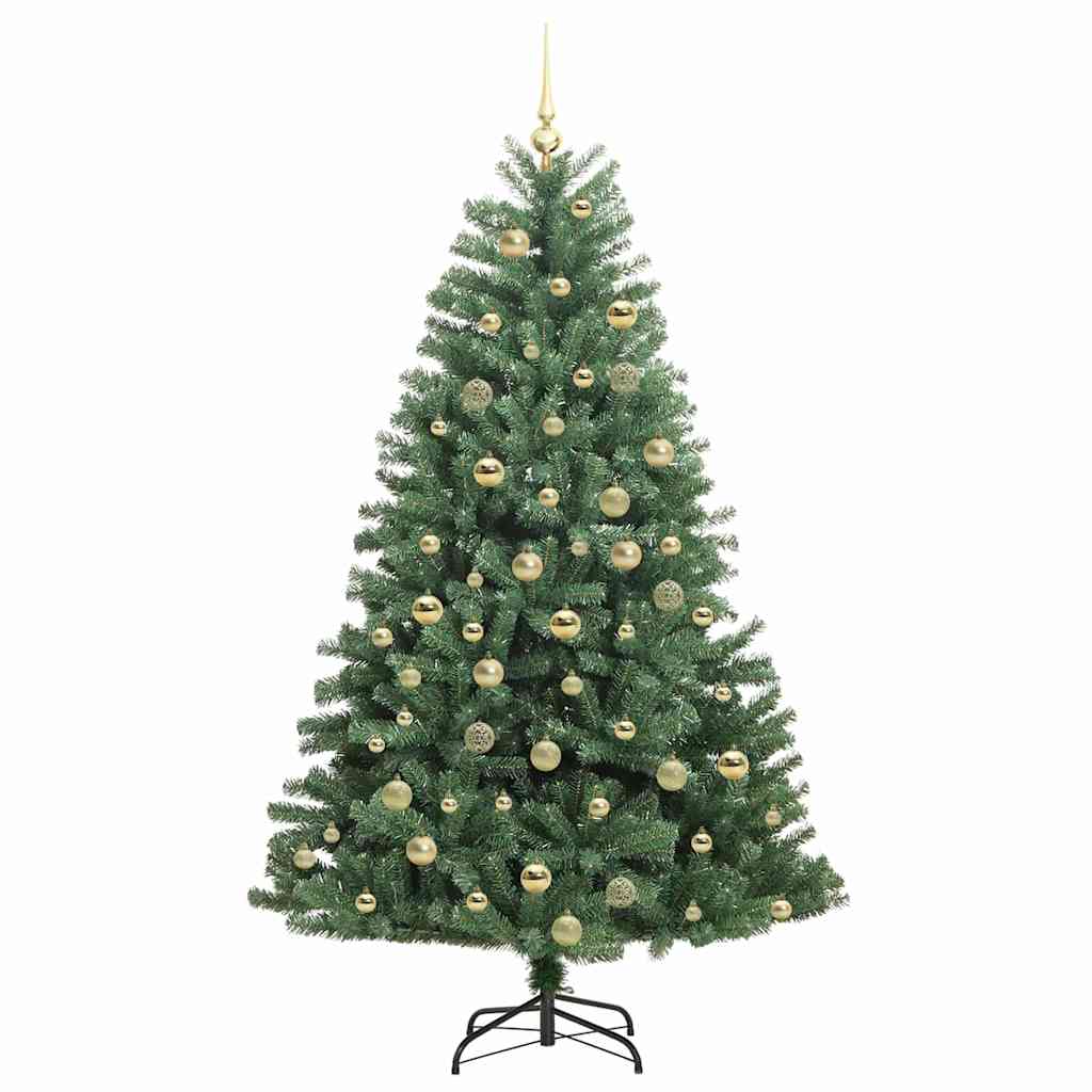 Künstlicher klappbarer Weihnachtsbaum mit 300 LEDs Grün 180 cm