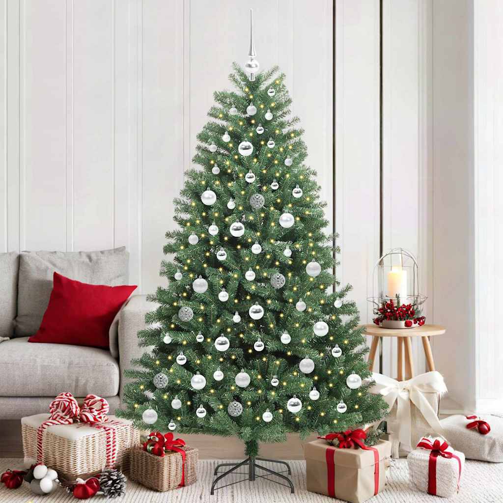 Künstlicher klappbarer Weihnachtsbaum mit 300 LEDs Grün 180 cm