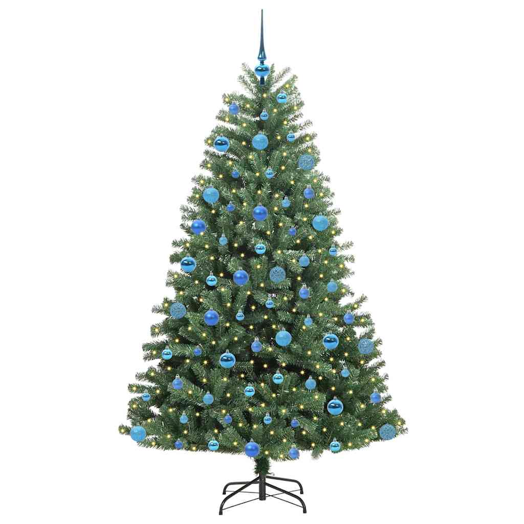 Künstlicher klappbarer Weihnachtsbaum mit 300 LEDs Grün 180 cm