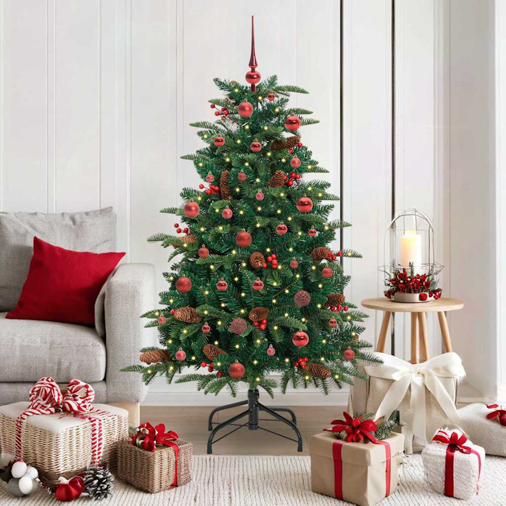 Künstlicher Weihnachtsbaum mit 150 LEDs mit Ständer Grün 150 cm
