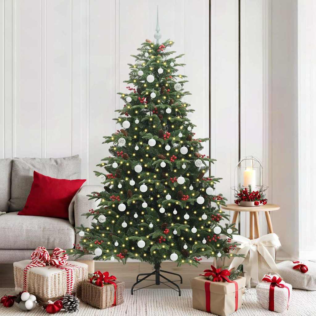 Künstlicher Weihnachtsbaum mit 300 LEDs mit Ständer Grün 180 cm