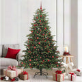 Künstlicher Weihnachtsbaum mit 300 LEDs mit Ständer Grün 210 cm