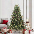 Künstlicher Weihnachtsbaum mit 300 LEDs mit Ständer Grün 210 cm
