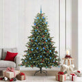 Künstlicher Weihnachtsbaum mit 300 LEDs mit Ständer Grün 210 cm