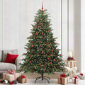 Künstlicher Weihnachtsbaum mit 300 LEDs mit Ständer Grün 240 cm