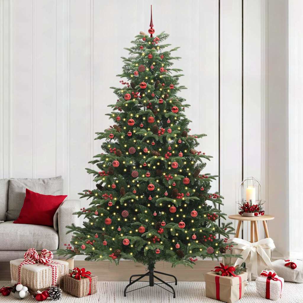 Künstlicher Weihnachtsbaum mit 300 LEDs mit Ständer Grün 240 cm