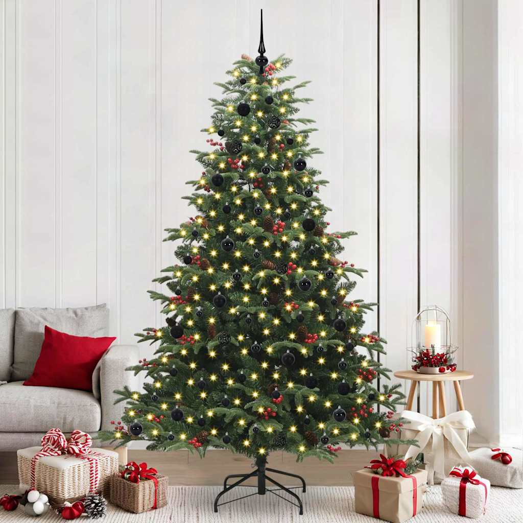 Künstlicher Weihnachtsbaum mit 300 LEDs mit Ständer Grün 240 cm