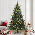 Künstlicher Weihnachtsbaum mit 300 LEDs mit Ständer Grün 240 cm