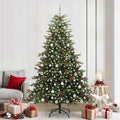 Künstlicher Weihnachtsbaum mit 300 LEDs mit Ständer Grün 240 cm
