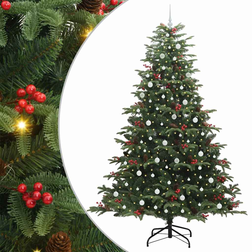 Künstlicher Weihnachtsbaum mit 300 LEDs mit Ständer Grün 240 cm