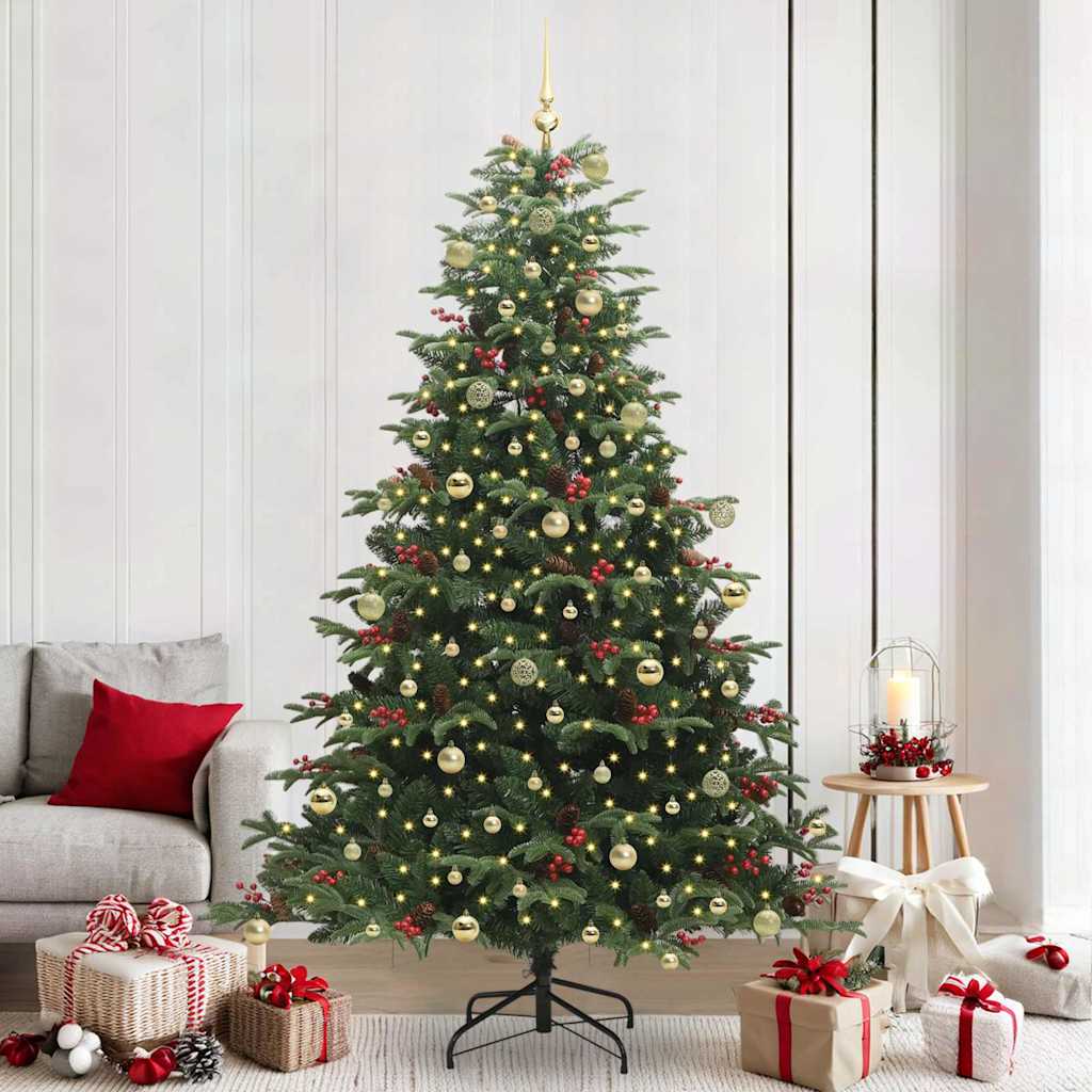Künstlicher Weihnachtsbaum mit 300 LEDs mit Ständer Grün 240 cm